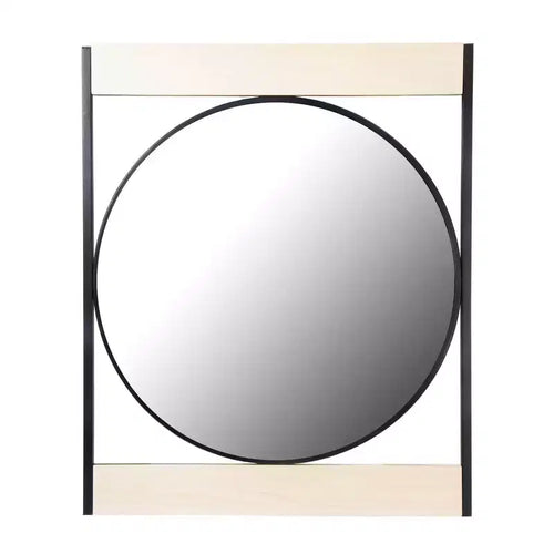 Kiera Grace 30" Logan Metal Round Mirror: Farmhouse Modern Decor, Wall Mount, No Assembly Required