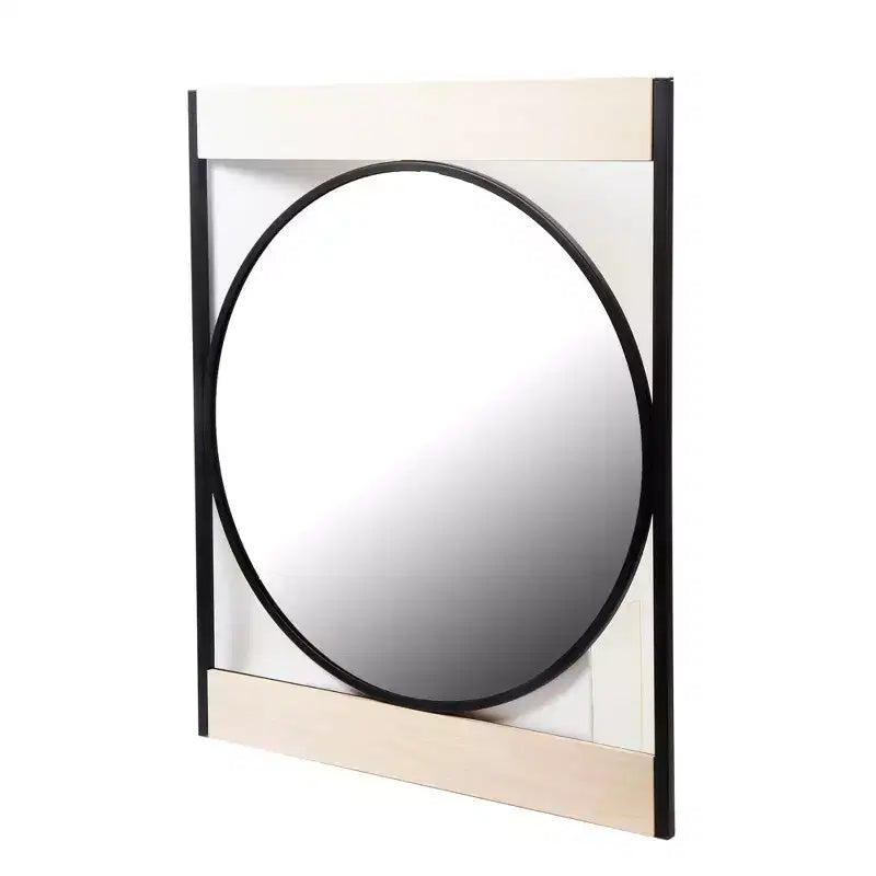 30-Inch Metal Round Farmhouse Wall Mirror, No Assembly Required