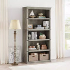 Libreria a 5 ripiani in stile rustico con mensole aperte, 31,4 x 12,7 x 67,4 pollici