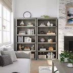Libreria a 5 ripiani in stile rustico con mensole aperte, 31,4 x 12,7 x 67,4 pollici
