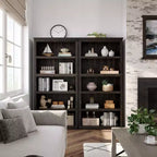 Libreria a 5 ripiani in stile rustico con mensole aperte, 31,4 x 12,7 x 67,4 pollici