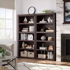 Libreria a 5 ripiani in stile rustico con mensole aperte, 31,4 x 12,7 x 67,4 pollici