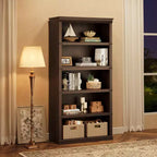 Libreria a 5 ripiani in stile rustico con mensole aperte, 31,4 x 12,7 x 67,4 pollici