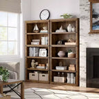 Libreria a 5 ripiani in stile rustico con mensole aperte, 31,4 x 12,7 x 67,4 pollici