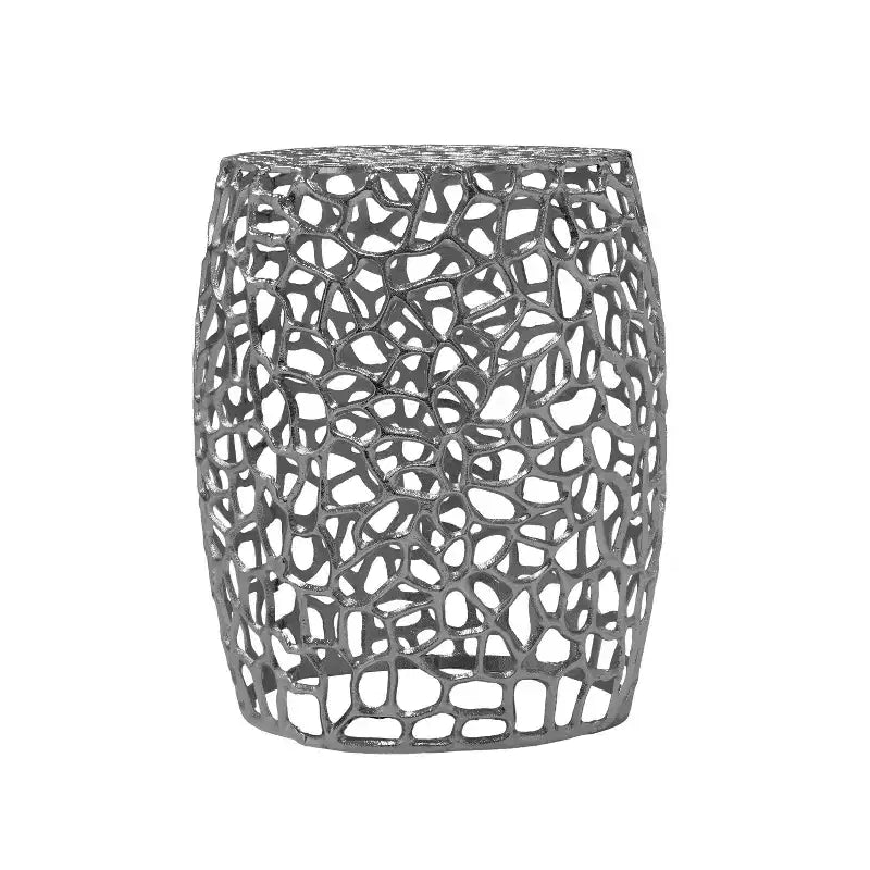 Modern Aluminum Drum Shape End Table