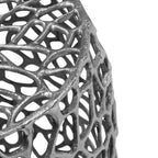 Tavolino moderno a forma di tamburo in alluminio