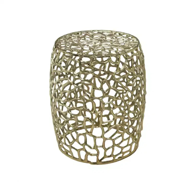 Modern Aluminum Drum Shape End Table