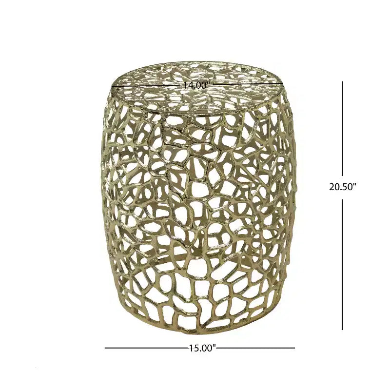 Modern Aluminum Drum Shape End Table