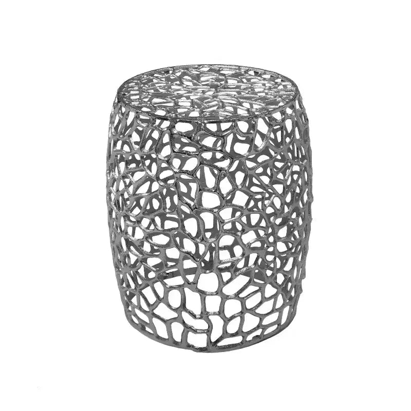 Modern Aluminum Drum Shape End Table