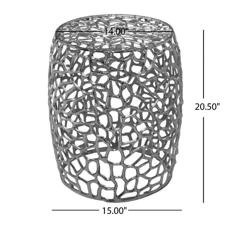 Modern Aluminum Drum Shape End Table