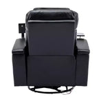 Poltrona Reclinabile Girevole Elettrica a 270 Gradi con Luci LED, Tavolino a Vassoio Girevole a 360 Gradi e Porta USB