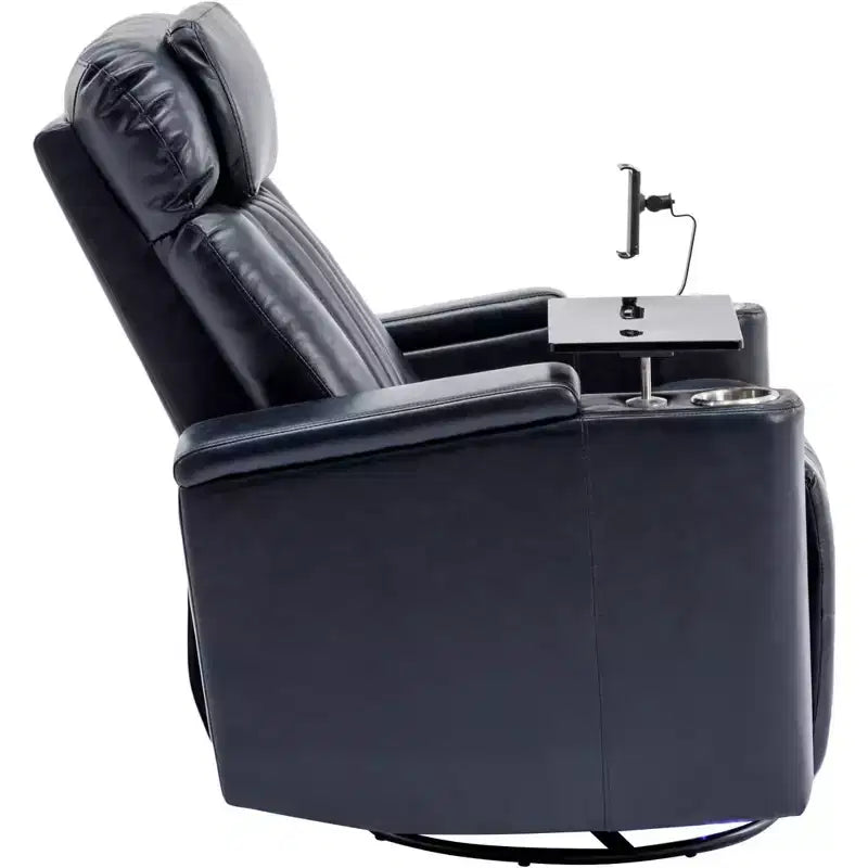270-Degree Power Swivel Recliner with LED Lights, 360-Degree Tray Table, and USB Port
