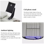 Poltrona Reclinabile Girevole Elettrica a 270 Gradi con Luci LED, Tavolino a Vassoio Girevole a 360 Gradi e Porta USB