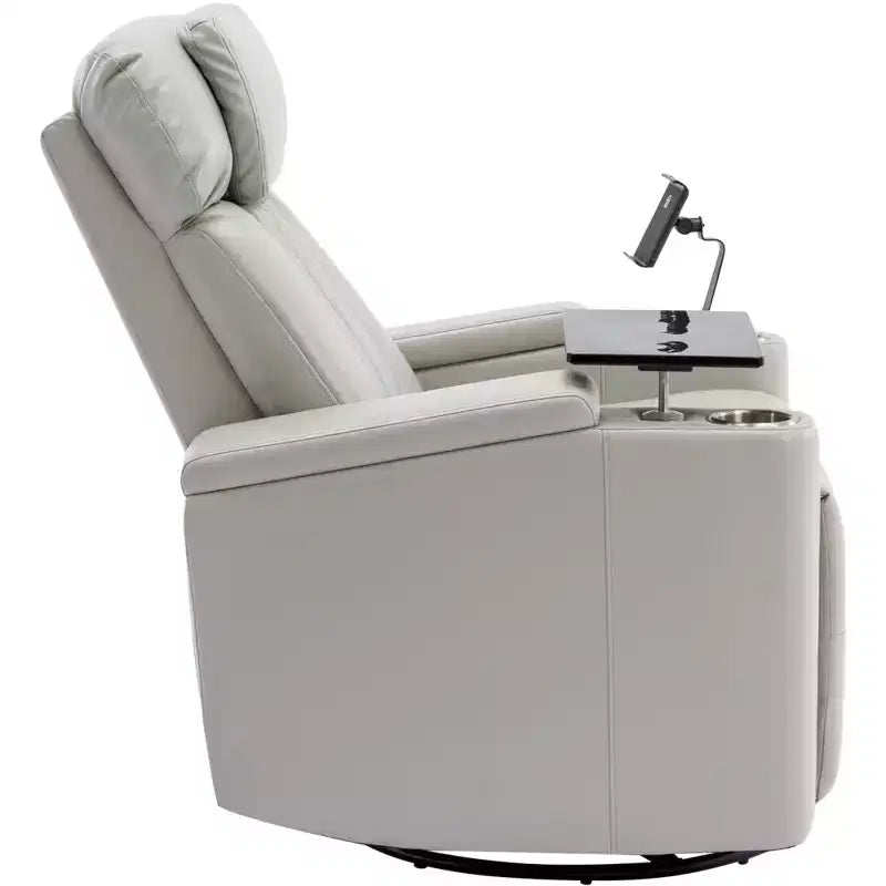 270-Degree Power Swivel Recliner with LED Lights, 360-Degree Tray Table, and USB Port
