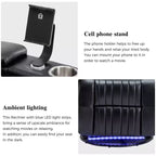 Poltrona Reclinabile Girevole Elettrica a 270 Gradi con Luci LED, Tavolino a Vassoio Girevole a 360 Gradi e Porta USB