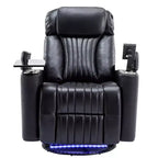 Poltrona Reclinabile Girevole Elettrica a 270 Gradi con Luci LED, Tavolino a Vassoio Girevole a 360 Gradi e Porta USB