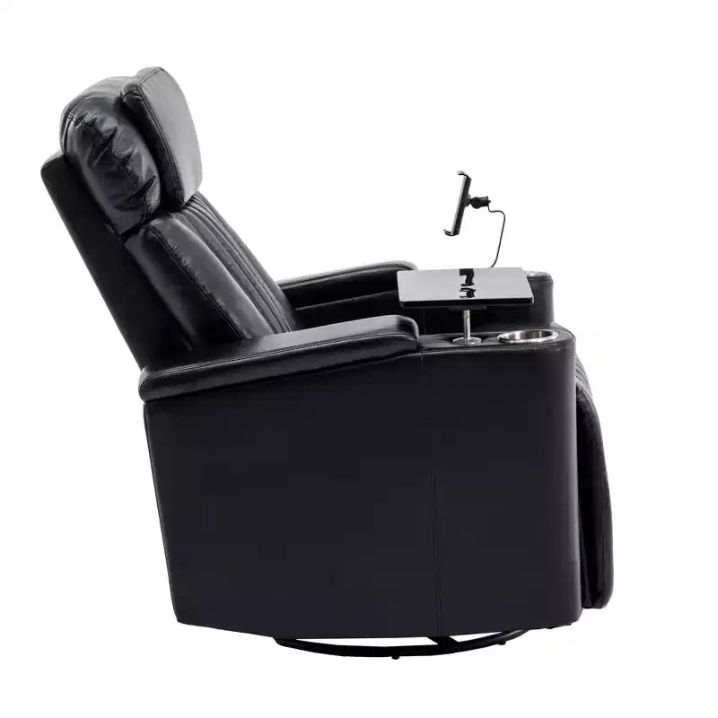 270-Degree Power Swivel Recliner with LED Lights, 360-Degree Tray Table, and USB Port