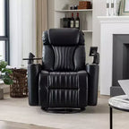270 Power Swivel Recliner with LED Lights, 360 Tray Table & USB Port - Home Theater Electric Chair for Living Room