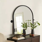Specchio da appendere ad arco angolare in ferro nero, 91 x 61 x 4 cm