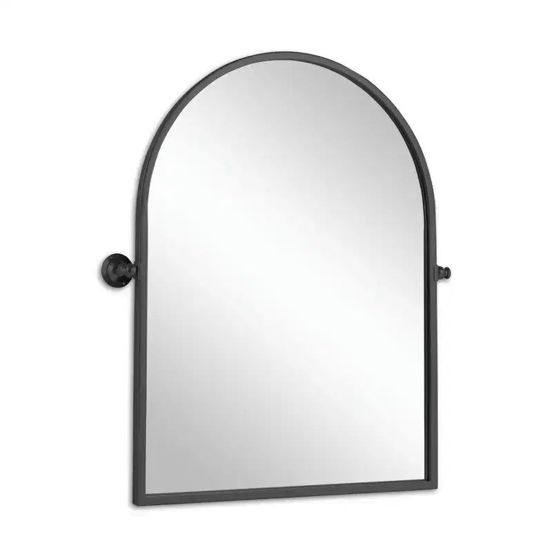 Black Iron Right-Angled Arch Hanging Mirror, 91 x 61 x 4 cm