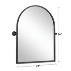Specchio da appendere ad arco angolare in ferro nero, 91 x 61 x 4 cm