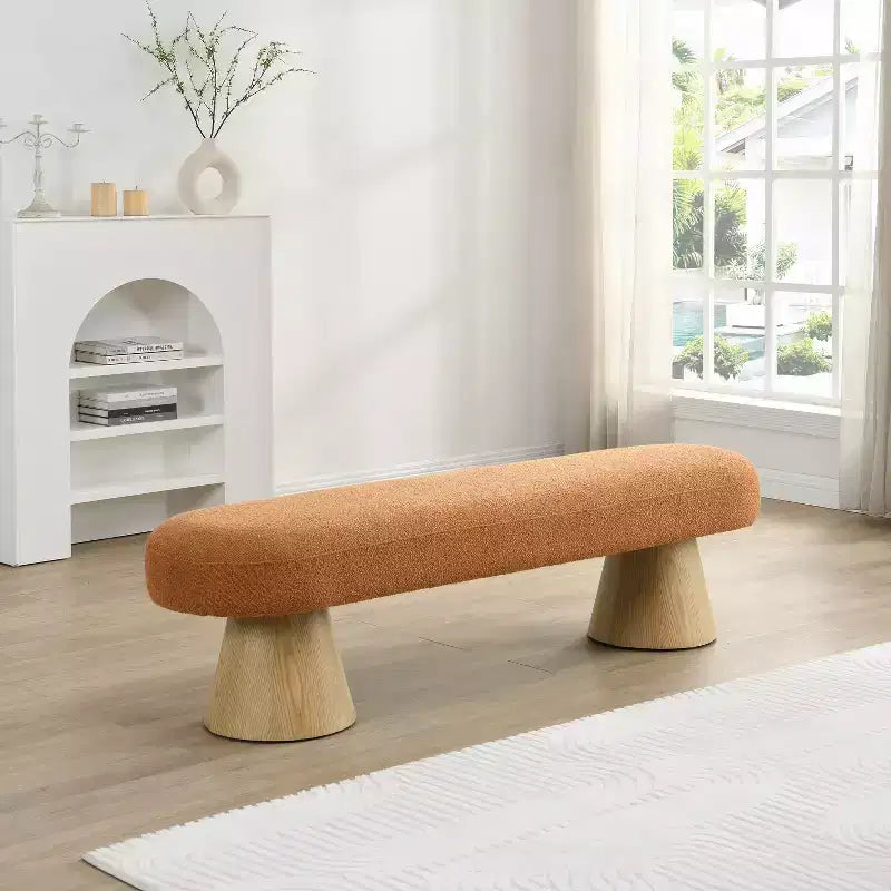 64-Inch Modern Boucle Upholstered Dining Bench