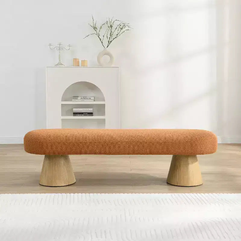 64-Inch Modern Boucle Upholstered Dining Bench