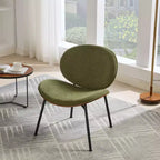 Okak Mid-Century Modern Accent Chairs for Bedroom, Shell Chair Single Side Chair Tripod, Fabric Lounge Chair in Walnut Finish Backrest