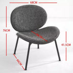 Poltrona a conchiglia Mid-Century Modern con gambe a treppiede e finitura noce