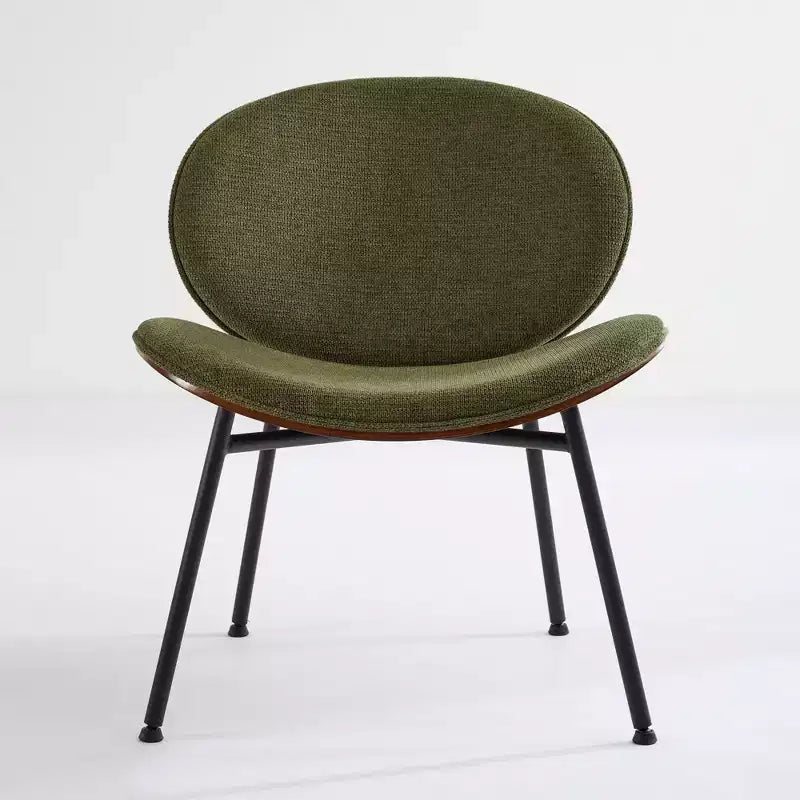 Mid-Century Modern Shell Accent Chair with Tripod Legs and Walnut Finish