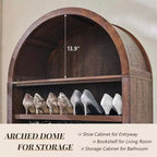 Libreria ad arco stile rustico con ripiani regolabili e ripiano espositivo aperto