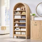 Libreria ad arco stile rustico con ripiani regolabili e ripiano espositivo aperto