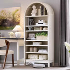 Libreria ad arco stile rustico con ripiani regolabili e ripiano espositivo aperto