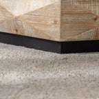 Tavolino da caffè ottagonale rustico in legno, motivo goffrato, 91 cm