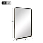 Specchio rettangolare a figura intera con cornice in metallo nero, 69x30 pollici