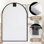 Specchio rettangolare a figura intera con cornice in metallo nero, 69x30 pollici