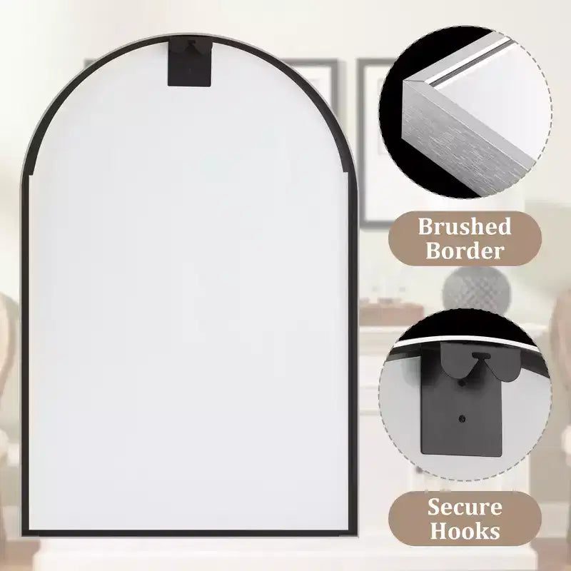 69x30 Inch Rectangular Metal Framed Full-Length Mirror in Black