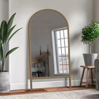 Specchio a figura intera con cornice in metallo nero 69x30 pollici e design a riquadri