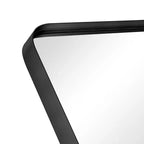 Specchio a figura intera con cornice in metallo nero 69x30 pollici e design a riquadri