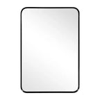 Specchio a figura intera con cornice in metallo nero 69x30 pollici e design a riquadri