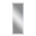 Specchio a figura intera con cornice in metallo nero 69x30 pollici e design a riquadri
