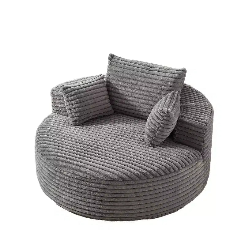 55-Inch Wide Fluffy Corduroy Sleeper Chair with Pillows for Living Room, Bedroom, or Lounge