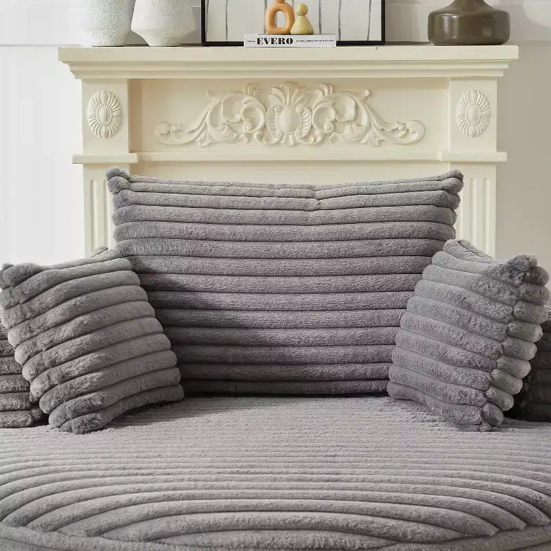 55-Inch Wide Fluffy Corduroy Sleeper Chair with Pillows for Living Room, Bedroom, or Lounge