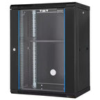 VEVOR 15U Wall Mount Network Cabinet, 500 lbs Max. Ground Load Capacity, Server Rack Cabinet Enclosure with Locking Tempered Glass Door, Side Panels