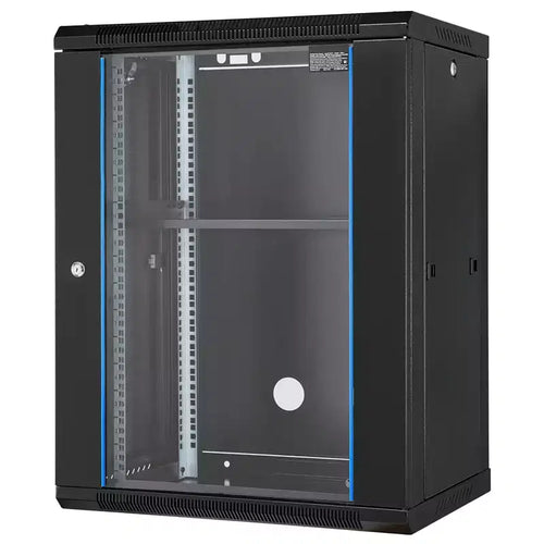 VEVOR 15U Wall Mount Network Cabinet, 500 lbs Max. Ground Load Capacity, Server Rack Cabinet Enclosure with Locking Tempered Glass Door, Side Panels