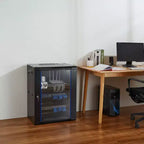 Armadio server di rete a muro 15U con sportello in vetro temperato con serratura e pannelli laterali