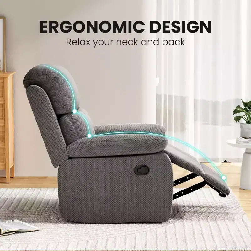 Small Manual Recliner Chair for Living Room and Small Spaces