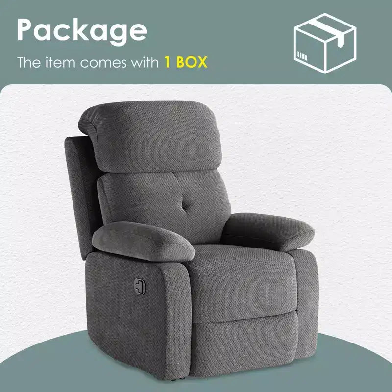 Small Manual Recliner Chair for Living Room and Small Spaces