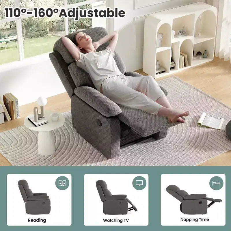 Small Manual Recliner Chair for Living Room and Small Spaces