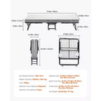 Letto pieghevole avvolgibile singolo con materasso in memory foam da 5 pollici e struttura in metallo, 31 x 75 pollici